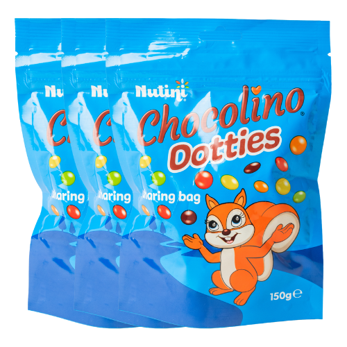 Nutini Chocolino Dotties Sharing Bag 150g Chocolate Nutini Pack of 3