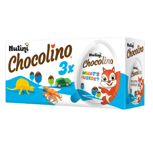 Nutini Chocolino Egg 3 Pack Assorted Flavours & Packs Chocolate Nutini Blue Pack of 1