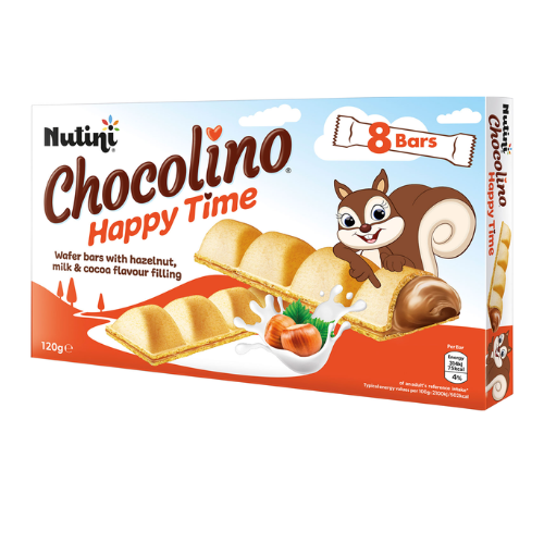 Nutini Chocolino Happy Time 8 x 15g Biscuits & Cereal Bars Nutini Pack of 1