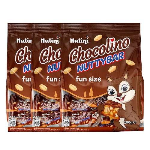 Nutini Chocolino Nuttybar Minis 200g Biscuits & Cereal Bars Nutini Pack of 3