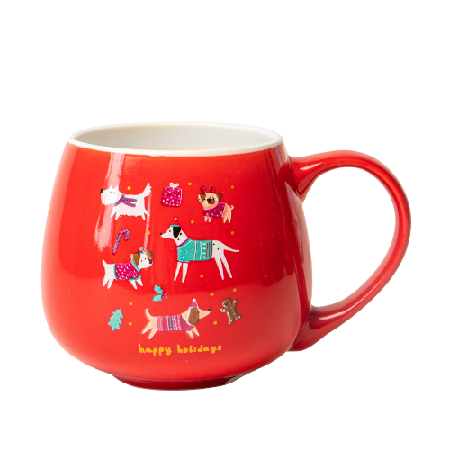 Christmas Animal Ceramic Mug 400ml Assorted Designs Mugs Fabfinds Holiday Dogs