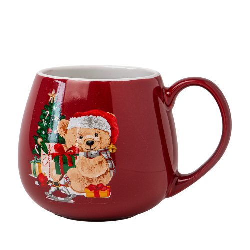 Christmas Bear Ceramic Mug 400ml Assorted Designs Mugs Fabfinds Bear with Tree & Gifts