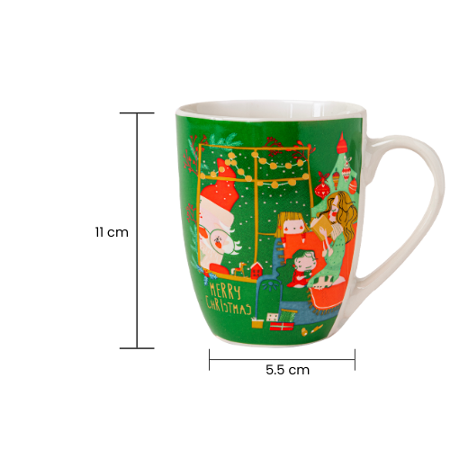 Christmas Ceramic Mug 360ml Festive Red & Green Holiday Assorted Designs Mugs FabFinds
