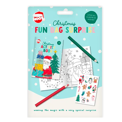 Christmas Fun Bag Surprise Kids Activity Pack with Stickers Pencils & Mystery Gift Christmas Decoration FabFinds