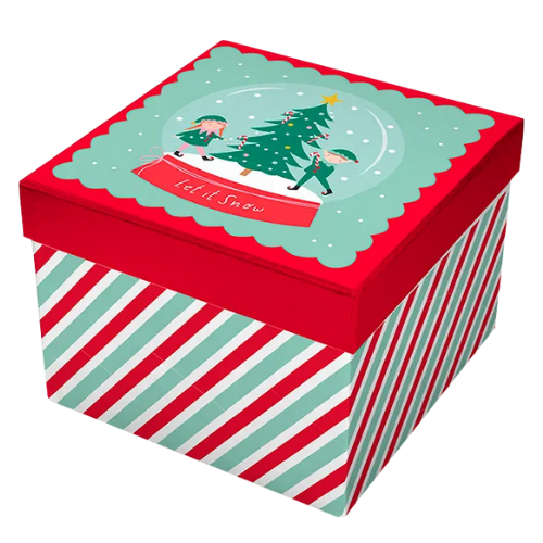 Christmas Square Gift Box 16cm x 16cm Assorted Styles Christmas Gift Bags & Boxes FabFinds Christmas Tree