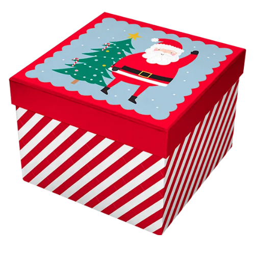 Christmas Square Gift Box 16cm x 16cm Assorted Styles Christmas Gift Bags & Boxes FabFinds Santa Christmas Tree