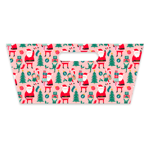 Rectangle Printed Hamper Tray With Foil 30cm x 23cm x 13cm christmas FabFinds Santa