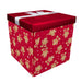 Square Gift Box with Bow & Tag 25cm x 25cm Christmas Gift Bags & Boxes FabFinds Red  