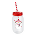 Christmas Mason Drinking Jar with Straw 500ml Drinkware FabFinds Snowman