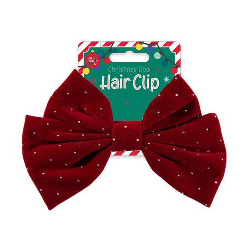 Christmas Velvet Diamante Hair Bow Clip Toys FabFinds