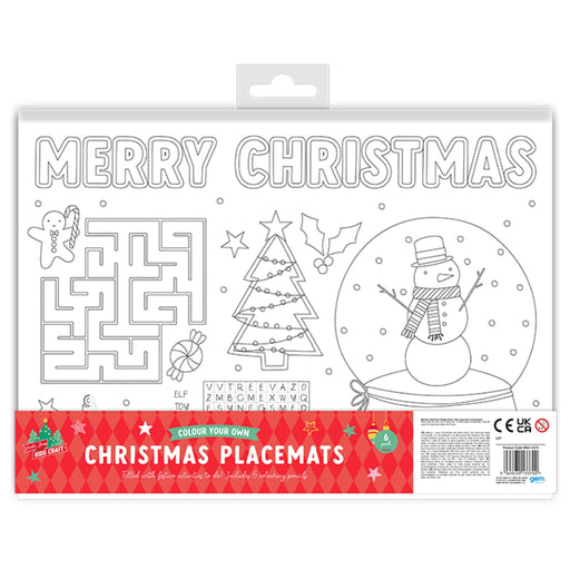 Christmas Colour In Your Own Placemat 6 Pack Arts & Crafts FabFinds