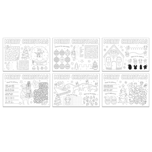 Christmas Colour In Your Own Placemat 6 Pack Arts & Crafts FabFinds