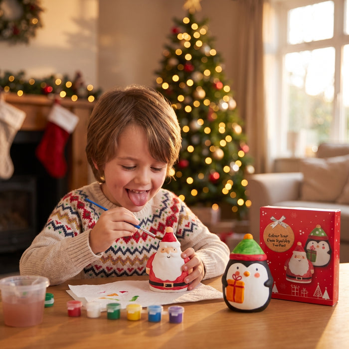 Christmas Festive Kids Craft Kit Colour Your Own Squishy 2 Pack Christmas Decoration FabFinds