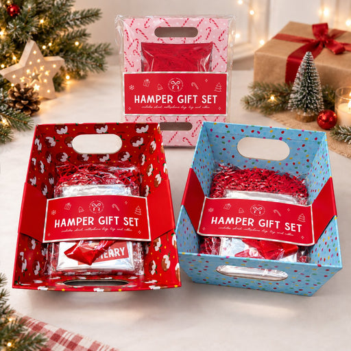 Christmas Kids Cardboard Hamper Set 23cm x 18cm Gift Wrap FabFinds