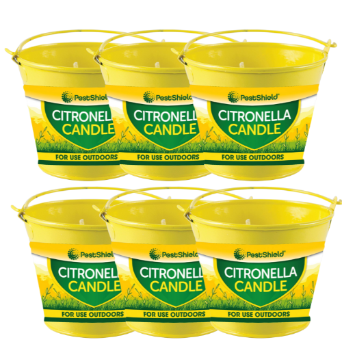 Citronella Metal Bucket Candle 8cm Assorted Packs Candles FabFinds Pack of 6