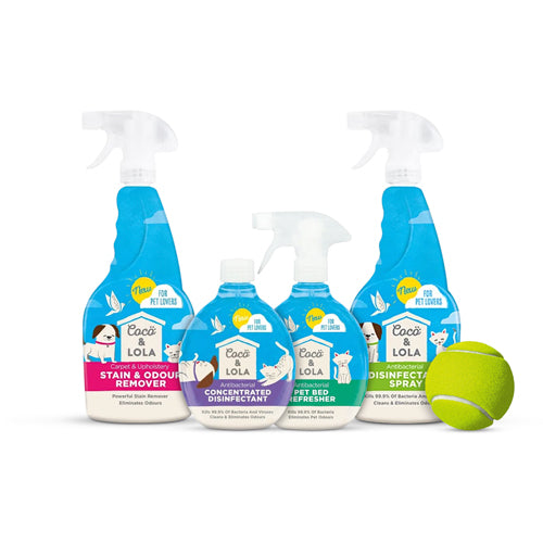 Coco & Lola Dog Cleaning Bundle 4 Piece With Free Tennis Ball Pet Cleaning Supplies Coco & Lola   