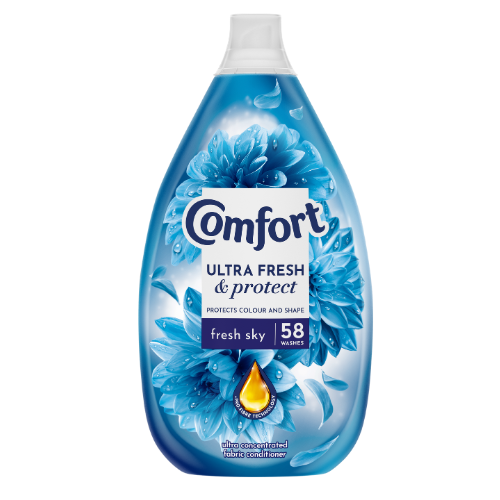 Comfort Fresh & Protect Sky Fabric Conditioner 870ml (58 Washes) Assorted Packs Laundry - Fabric Conditioner Comfort Pack of 1
