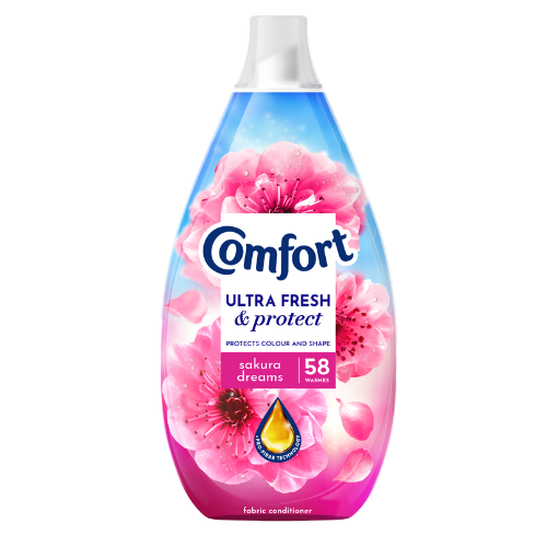 Comfort Fresh & Protect Sakura Dreams 870ml (58 Washes) Assorted Packs Laundry - Fabric Conditioner Comfort Pack of 1