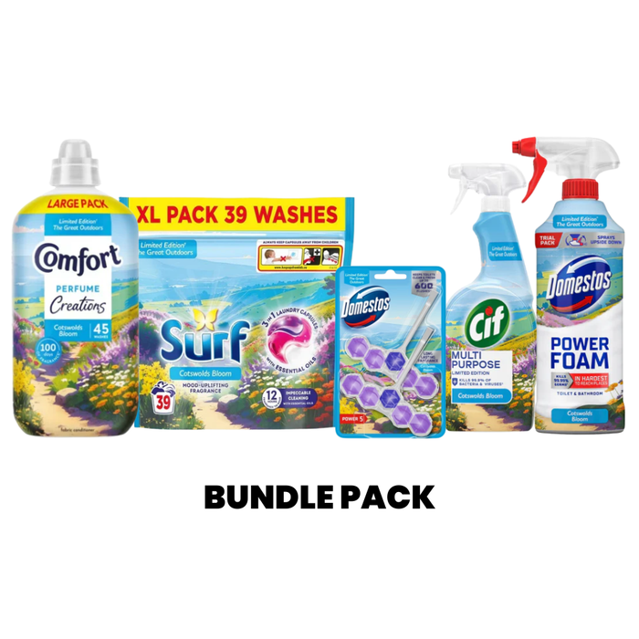 Cotswolds Bloom 5-Piece Home Cleaning & Laundry Bundle