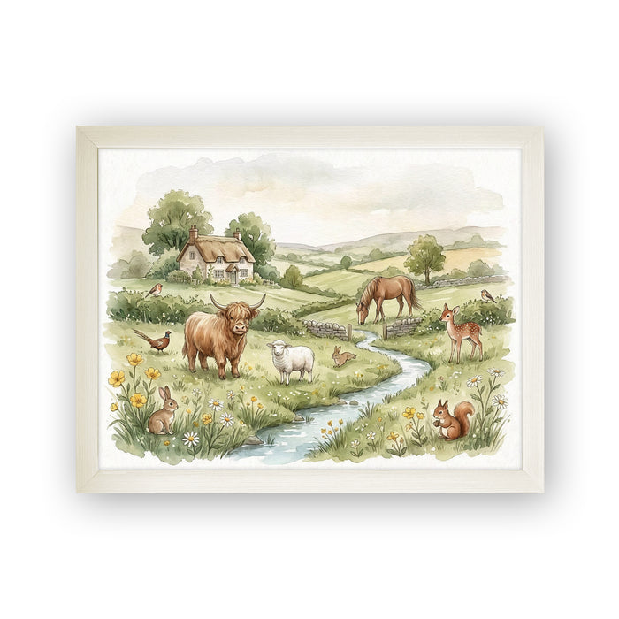 Countryside Print Lap Tray with Cushioned Base 45cm Decorative Trays FabFinds