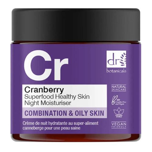 Dr Botanicals Apothecary Cranberry Superfood Healthy Skin Night Moisturiser 60ml Face Creams Dr Botanicals   