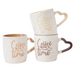 Cream Ceramic Mug 350ml with Heart-Shaped Handle Assorted Designs Mugs FabFinds