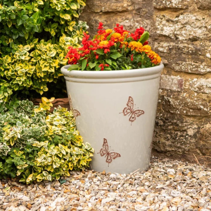 Creekwood 40cm Meadow Butterfly Plant Pot - Grey Plant Pots & Planters Creekwood