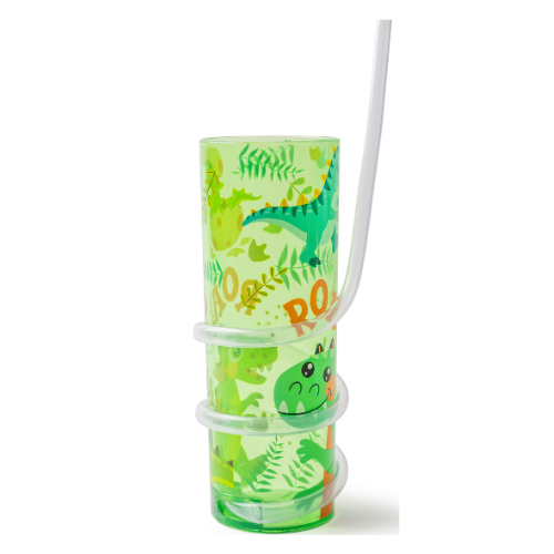Dinosaur Tumbler with Curly Straw Drinkware FabFinds