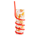 Christmas Drinks Cup with Curly Straw Assorted Colours Drinkware FabFinds Gingerbread