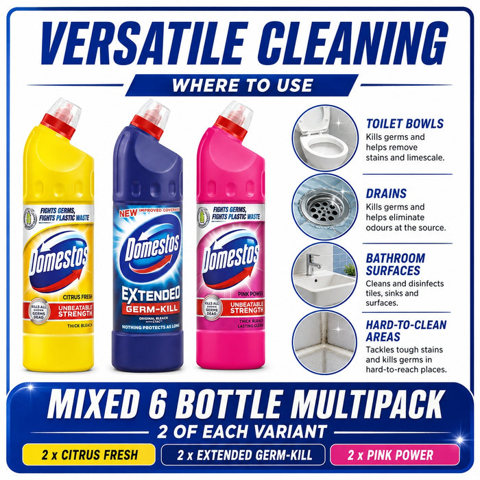 Domestos Bleach Mix Bundle 6 Pack Household Cleaning Domestos