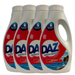 Four bottles of Daz laundry detergent on a white background