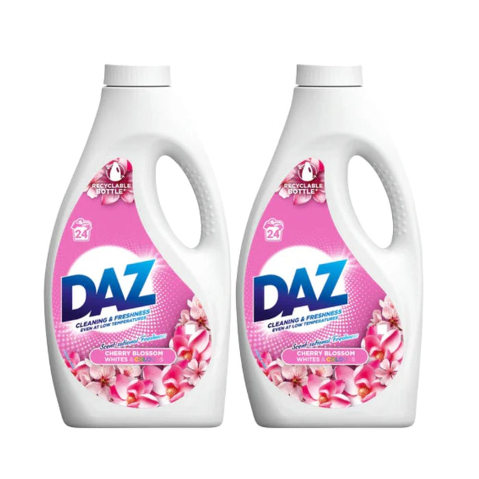 Daz Laundry Liquid Cherry Blossom Assorted Laundry - Detergent Daz 24 Wash Pack of 2