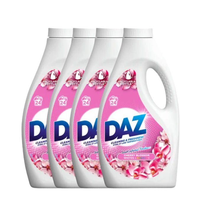 Daz Laundry Liquid Cherry Blossom Assorted Laundry - Detergent Daz 24 Wash Pack of 4