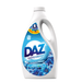 DAZ laundry detergent bottle with blue floral design on a white background