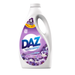 DAZ laundry detergent bottle with purple label and floral design on a white background