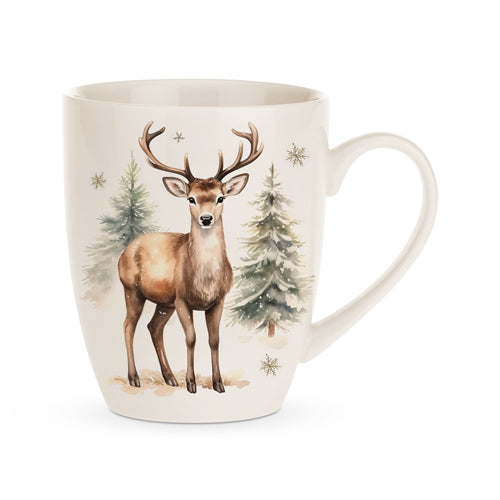 Winter Deer Ceramic Hugga Mug Mugs FabFinds