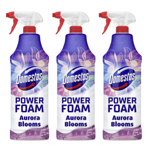 Domestos Power Foam Aurora Blooms Winter 650ml Assorted Packs Floor Cleaner Domestos Pack of 3