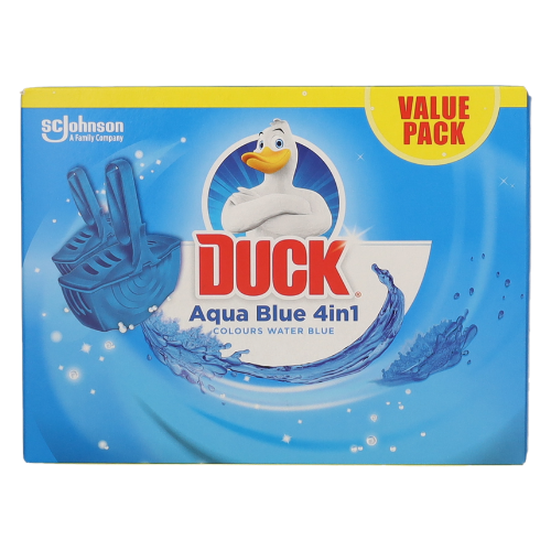 Duck 4-in-1 Rimblock Aqua Blue Assorted Packs Toilet Cleaners Duck Pack of 1