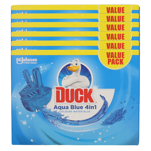 Duck 4-in-1 Rimblock Aqua Blue Assorted Packs Toilet Cleaners Duck Pack of 6