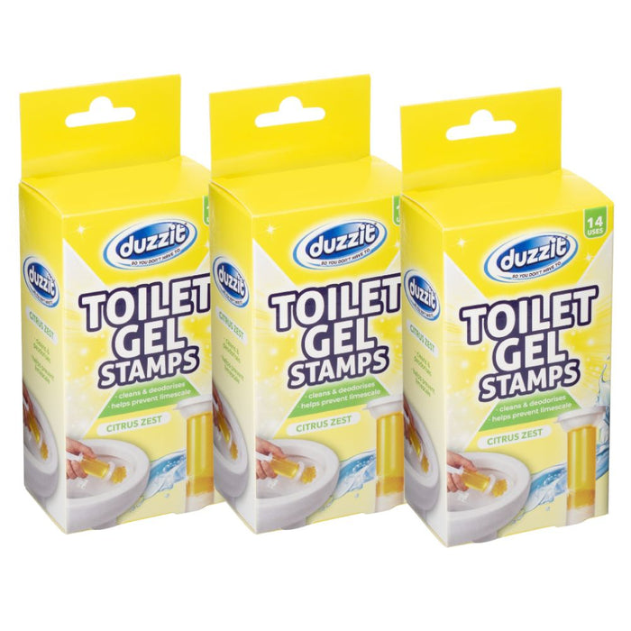 Duzzit Toilet Gel Stamps Citrus Zest Assorted Packs Toilet Cleaner Duzzit Pack of 3