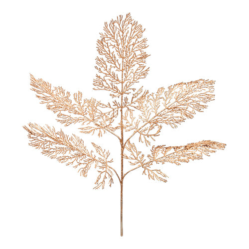 Rose Gold Artificial Glitter Foliage Stem L60cm Christmas Garlands, Wreaths & Floristry PMS   