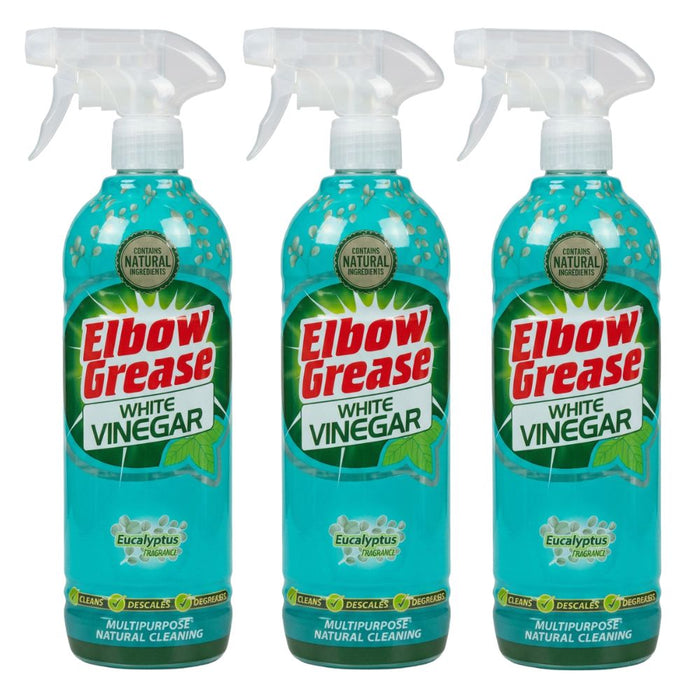 Elbow Grease White Vinegar Spray 750ml Eucalyptus Assorted Packs Multi-Purpose Cleaner Elbow Grease Pack of 3