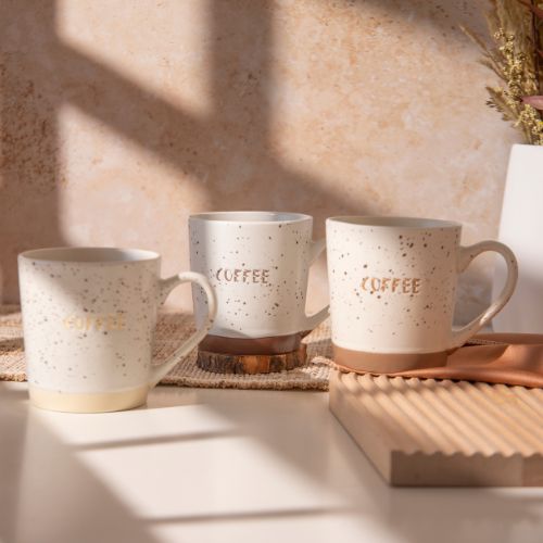 Natural Speckled Ceramic Coffee Mugs 400ml Assorted Design Mugs FabFinds