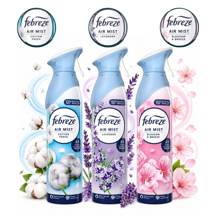 Febreze Happy Home Air Freshener Spray Bundle Mixed Scents 3x185ml