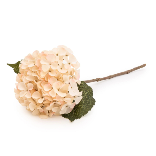 Single Hydrangea Two Tone Cream Faux Stem 46cm Artificial Plant FabFinds