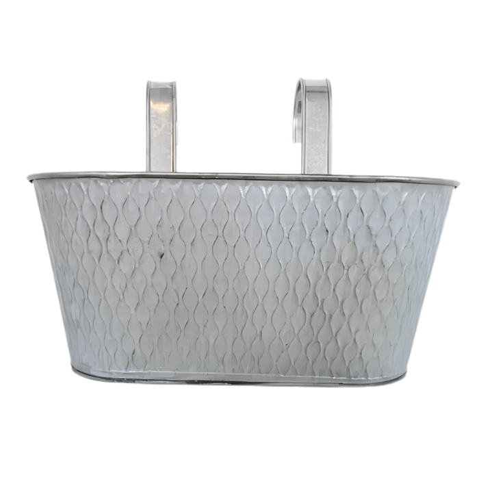 FabFinds Silver Pattern Over Fence Hanging Basket 26.5cm