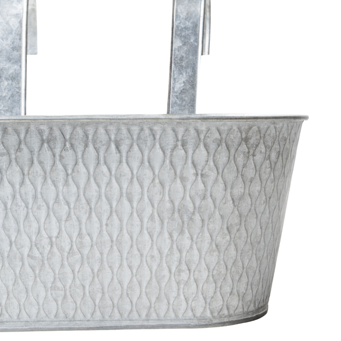 FabFinds Silver Pattern Over Fence Hanging Basket 26.5cm