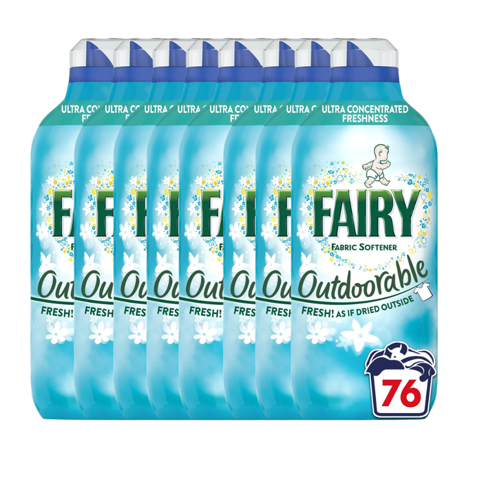Fairy Outdoorable Fabric Conditioner 69|76 Wash Assorted Packs Laundry - Fabric Conditioner Fairy 76 Wash Pack of 8