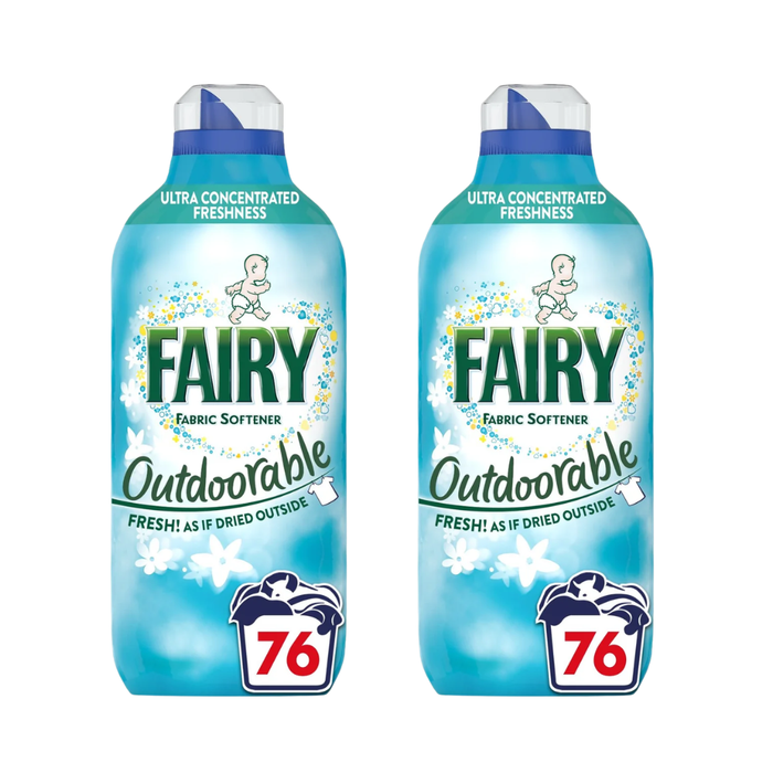 Fairy Outdoorable Fabric Conditioner 69|76 Wash Assorted Packs Laundry - Fabric Conditioner Fairy 76 Wash Pack of 2