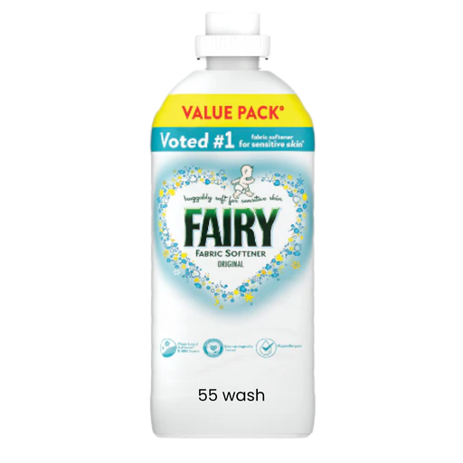 Fairy Fabric Conditioner Original Gentle Softness for Sensitive Skin 55/43 Washes Assorted Packs Laundry - Fabric Conditioner Fairy 55 Pack of 1